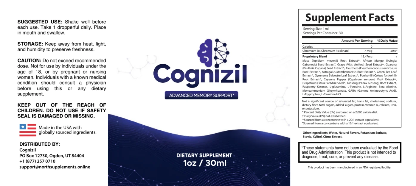 Cognizil Product Label